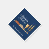 Shabbat Shalom Custom Blue Sabbat Dinner Servet (Hoek)