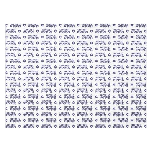 Shabbat shalom en Star van David-patroon Tafelkleed (Voorkant (Horizontaal))