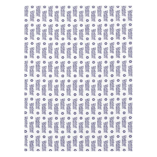 Shabbat shalom en Star van David-patroon Tafelkleed (Voorkant)