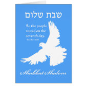 Shabbat Shalom, Exodus 16:30, White Dove (Voorkant)
