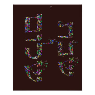 Shabbat shalom gemaakt met stenen in alle kleuren foto afdruk