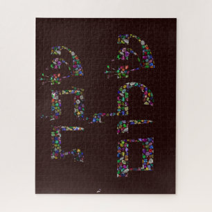 Shabbat shalom gemaakt met stenen in alle kleuren legpuzzel