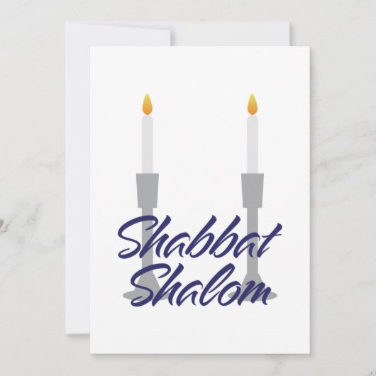 Shabbat shalom groet en kandlesticks Kaart (Voorkant)