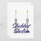 Shabbat shalom groet en kandlesticks Kaart (Voorkant / Achterkant)