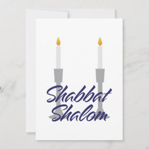 Shabbat shalom groet en kandlesticks Kaart