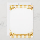 Shabbat Shalom Groet, Gingham Bruin Wit Goud Kaart (Achterkant)