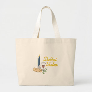 Shabbat Shalom Grote Tote Bag