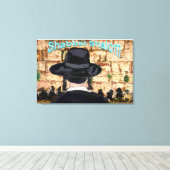 Shabbat Shalom in Jeruzalem Canvas Afdruk (Insitu (Houten vloer))