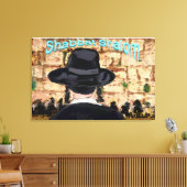 Shabbat Shalom in Jeruzalem Canvas Afdruk (Insitu (Woonkamer))