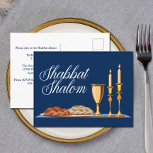 Shabbat Shalom Jewish Dinner Invitation