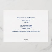 Shabbat Shalom Jewish Dinner Navy Blue Gold Folie Uitnodiging (Achterkant)