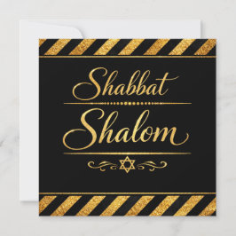 Shabbat Shalom Joods Judaica Goud Zwart Luxe Bedankkaart