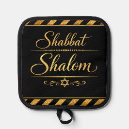 Shabbat Shalom Joods Judaica Goud Zwart Luxe Pannenlap