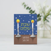 Shabbat Shalom kaarsen Briefkaart (Staand voorkant)