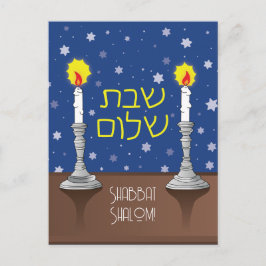 Shabbat Shalom kaarsen Briefkaart