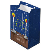 Shabbat Shalom kaarsen Medium Cadeauzakje (Voorkant Gekanteld)