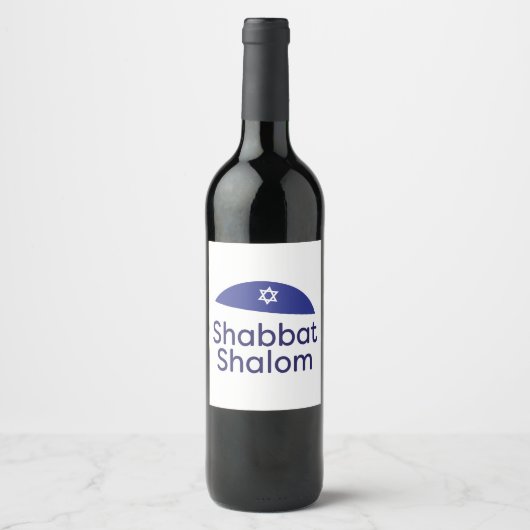 Shabbat Shalom-labelset Wijn Etiket (Voorkant)