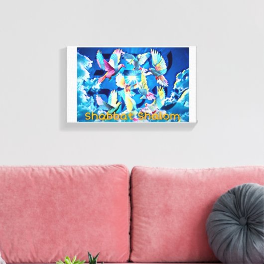 Shabbat Shalom Lekoulam Canvas Afdruk (Insitu (Woonkamer))