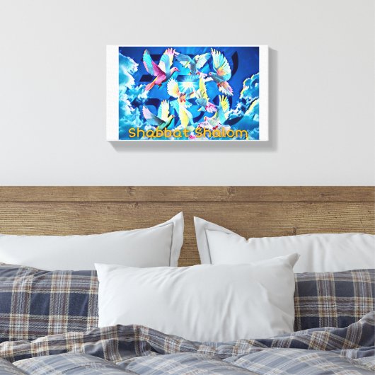 Shabbat Shalom Lekoulam Canvas Afdruk (Insitu (Slaapkamer))