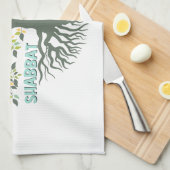 Shabbat Shalom Levensboom Ez Hachaim Joods Theedoek (Quarter Fold)