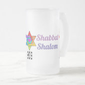 Shabbat Shalom Menorah tegen mok (Voorkant rechts)