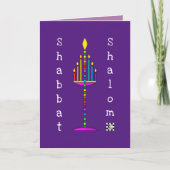 Shabbat Shalom Menorah-wenskaart Kaart (Voorkant)