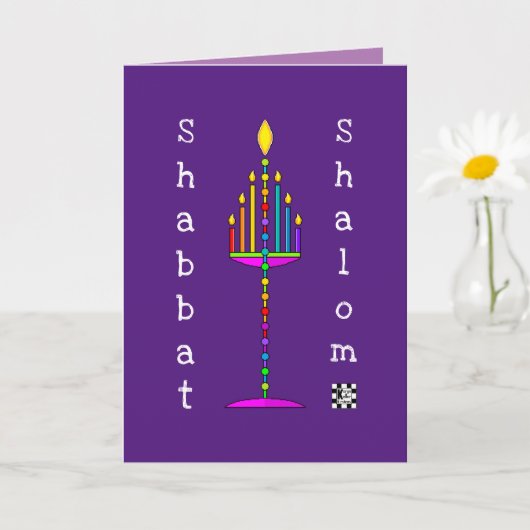 Shabbat Shalom Menorah-wenskaart Kaart (Kleine Plant)
