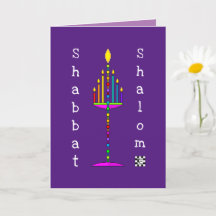 Shabbat Shalom Menorah-wenskaart