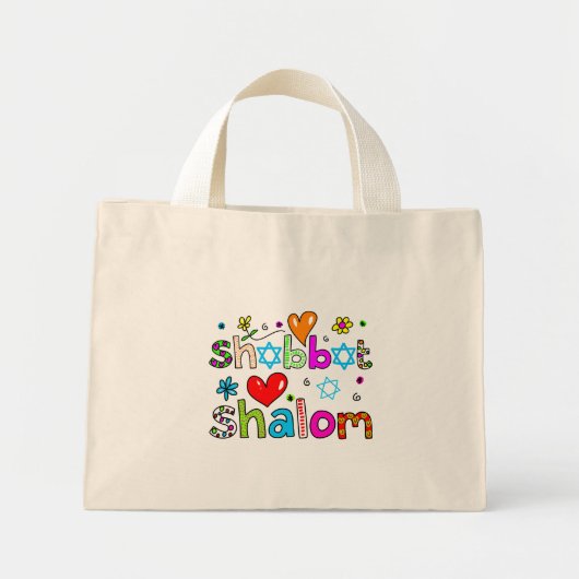 Shabbat, Shalom Mini Tote Bag (Voorkant)