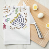 Shabbat Shalom Modern Hand Towel Theedoek (Quarter Fold)