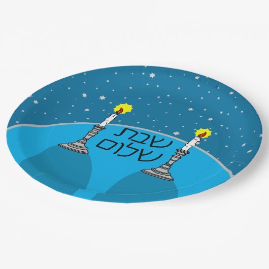 Shabbat Shalom Paper-Borden Papieren Bordje (Gekanteld)