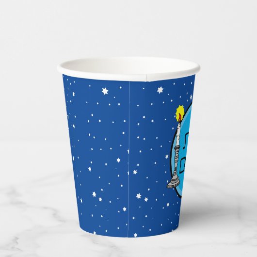 Shabbat Shalom Paper Cups Papieren Bekers (Rechts)