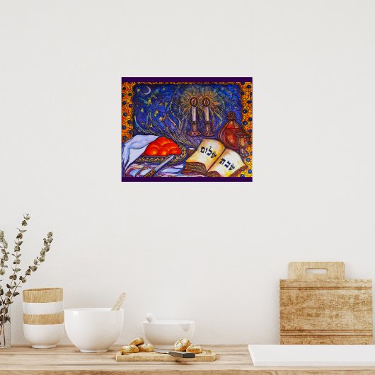 Shabbat Shalom Poster (Keuken)
