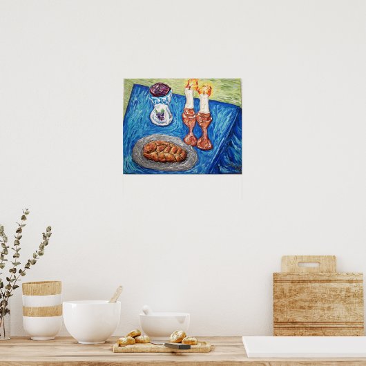 Shabbat Shalom Poster (Keuken)