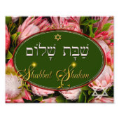 Shabbat Shalom Protea Foto Afdruk (Voorkant)