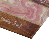 Shabbat Shalom Red Marble Wood Effect Fused Glass Snijplank (Hoek)