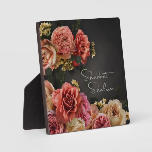 Shabbat Shalom  Rozen Joodse Feestdagen Kunst Fotoplaat (Voorkant)
