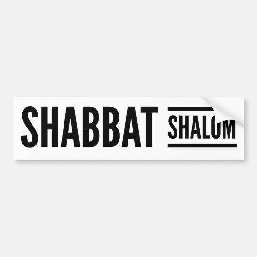 Shabbat Shalom Sabbat Bumpersticker (Voorkant)