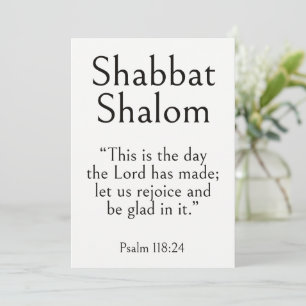 Shabbat Shalom Schrift, Psalm 118:24, Moderne Kuns Kaart