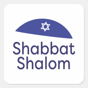 Shabbat Shalom-Sticker Vierkante Sticker