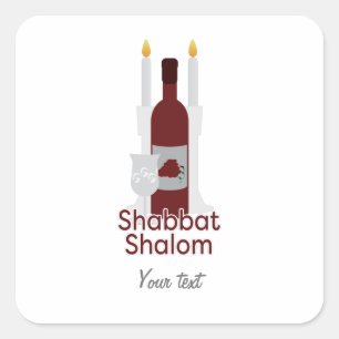 Shabbat Shalom-Sticker Vierkante Sticker