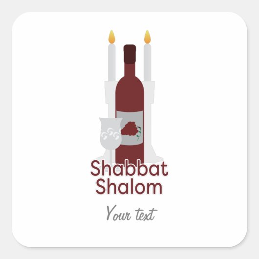 Shabbat Shalom-Sticker Vierkante Sticker (Voorkant)