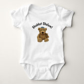 Shabbat Shalom Teddybeer Baby Bodysuit (Voorkant)