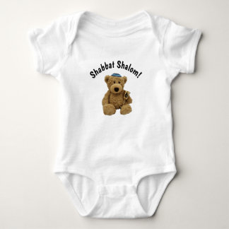 Shabbat Shalom Teddybeer Baby Bodysuit