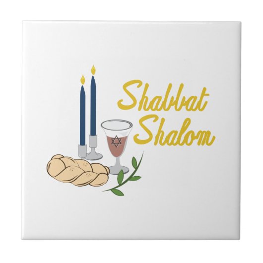 Shabbat Shalom Tegeltje (Voorkant)
