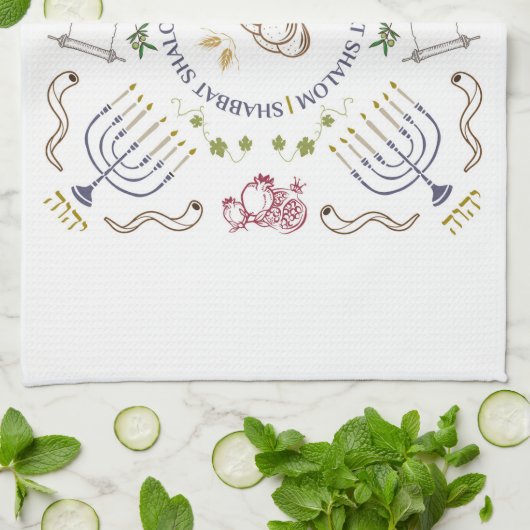 Shabbat Shalom Traditional Hand Handdoeken (Gevouwen)