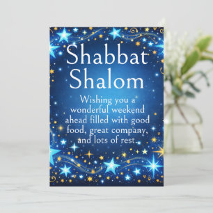 Shabbat Shalom, Twinkelende sterren, Blauwe Gouden Kaart