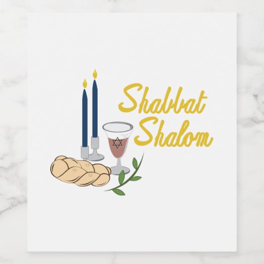Shabbat Shalom Wijn Etiket (Enkel label)