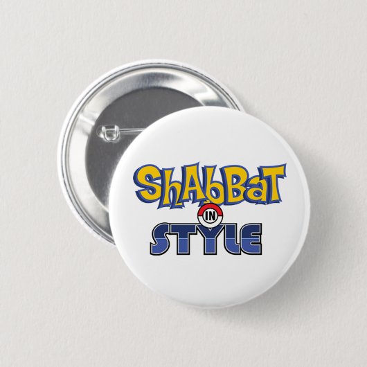 Shabbat Style Ronde Button 5,7 Cm (Voorkant /achterkant)