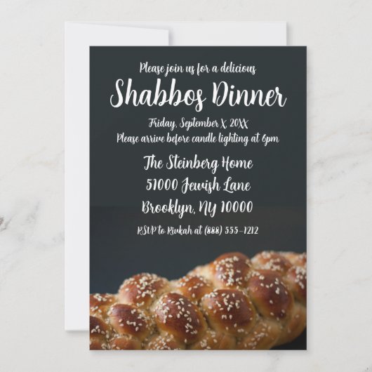 Shabbos-diner Shabbat-diner uitnodigingen (Voorkant)